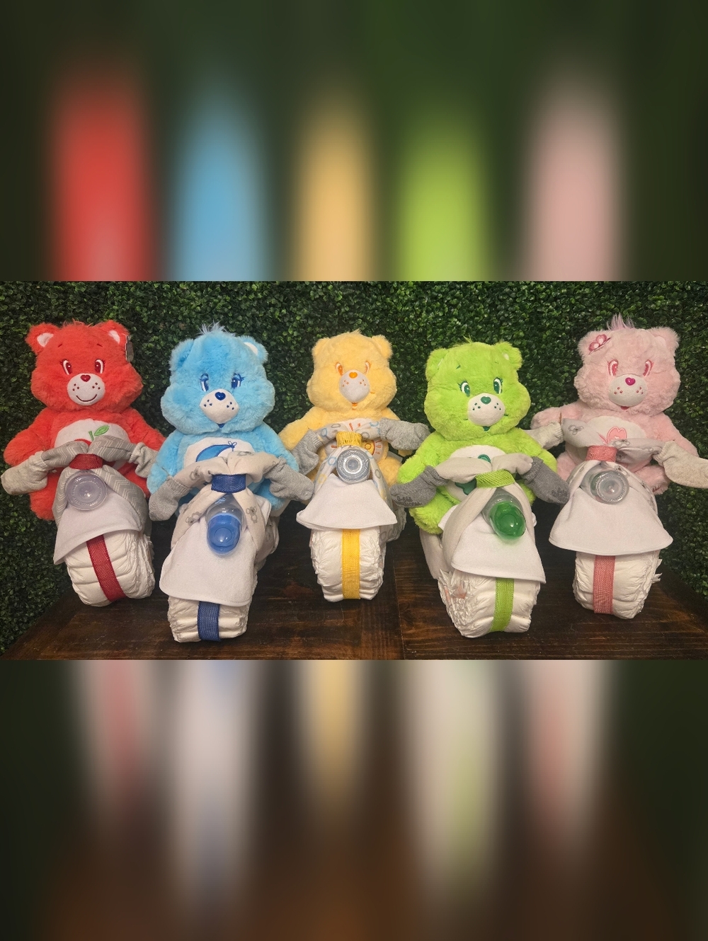 Care Bear Motorcycle Ride-On  Diaper Cake